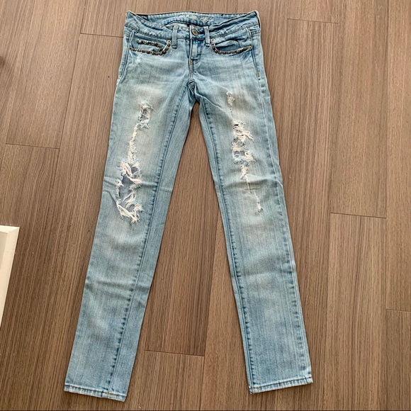 American Eagle Outfitters Denim - American Eagle Distressed & Studded Skinny Jeans